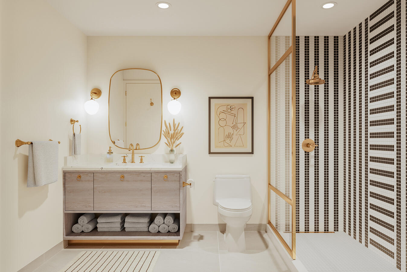 Modern Bathrooms with Stone Countertops